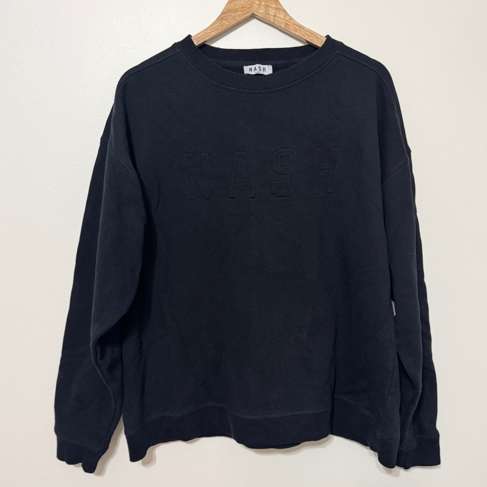 NASH Black Crewneck Sweatshirt Size Large XL Nashville Tennessee Sweater